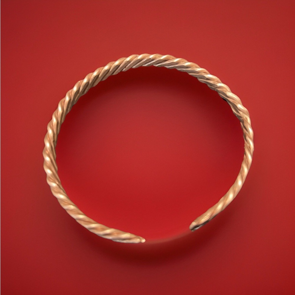 Solid Copper Twisted Rope Cuff Bracelet - Picture 7 of 7
